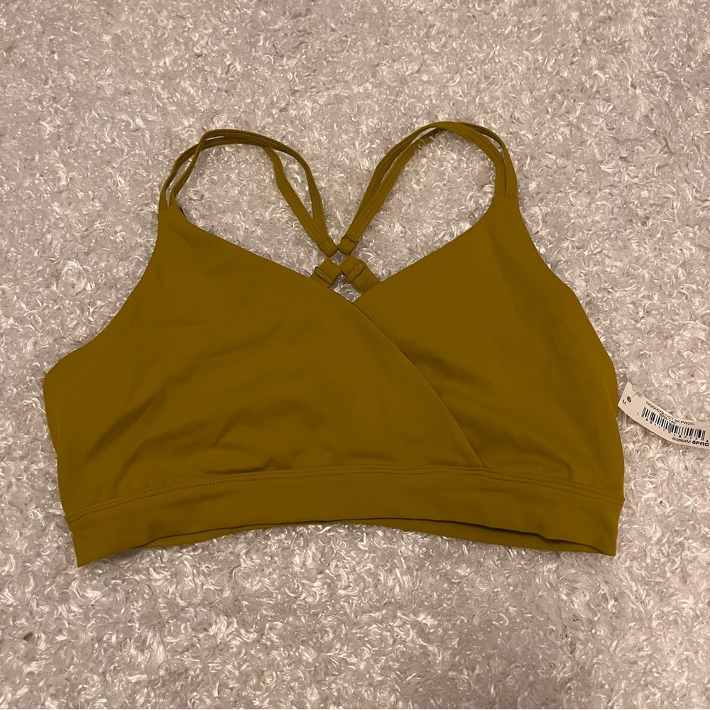 Core 10 mustard wrap sports bra